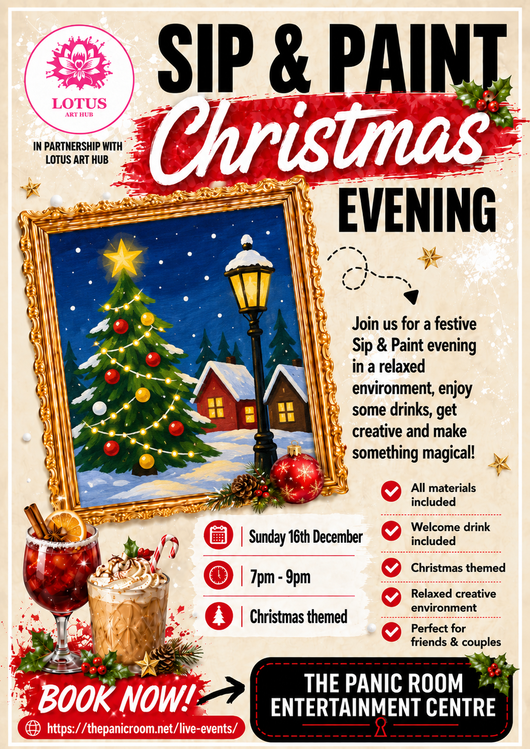 Sip & Paint Evening - Christmas Special - Flyer