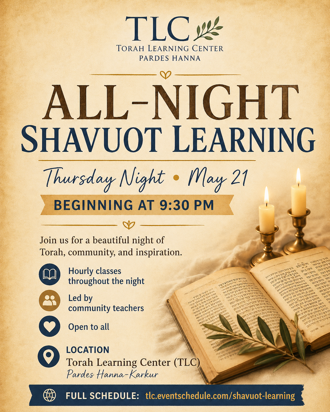 Shavuot Learning - Flyer