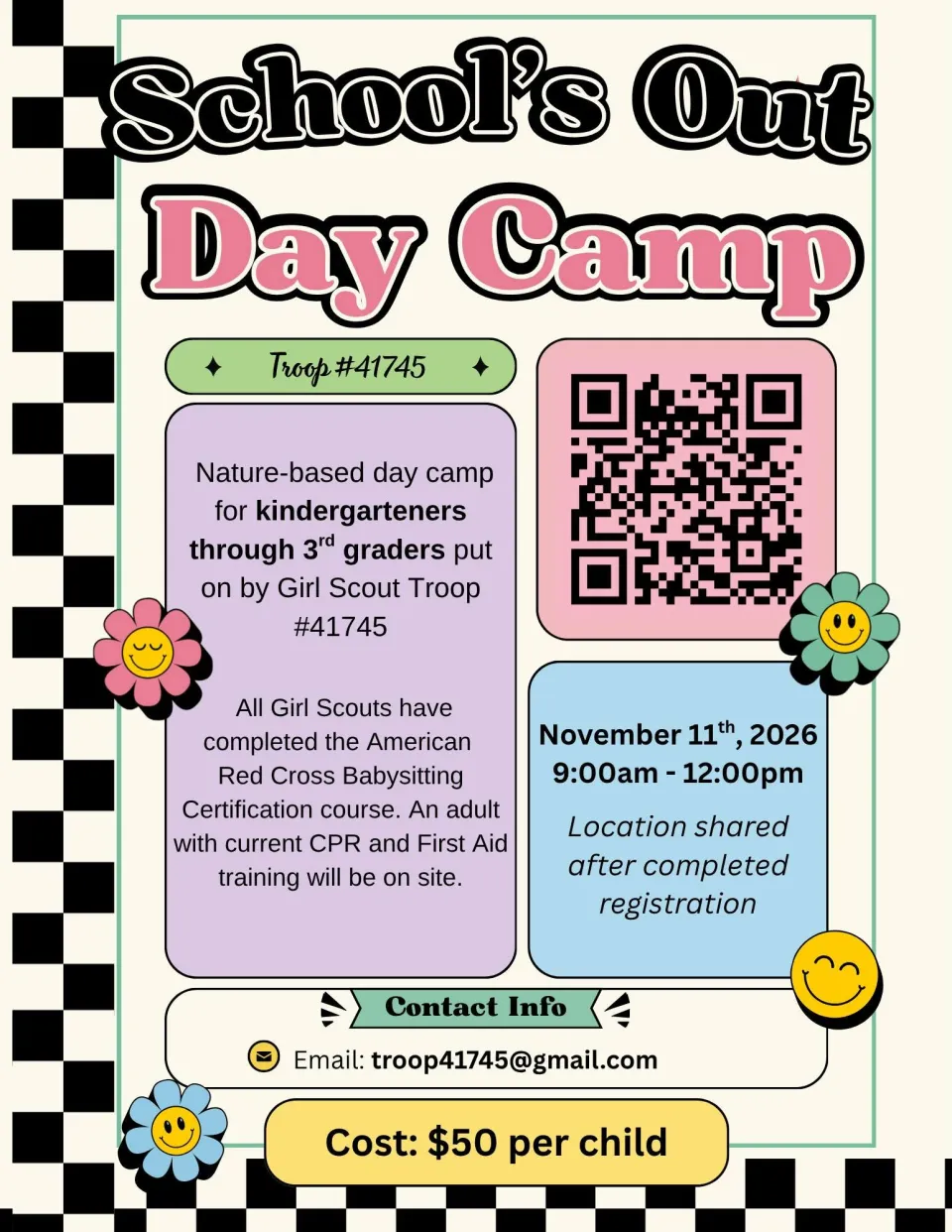 School's Out Day Camp - Flyer