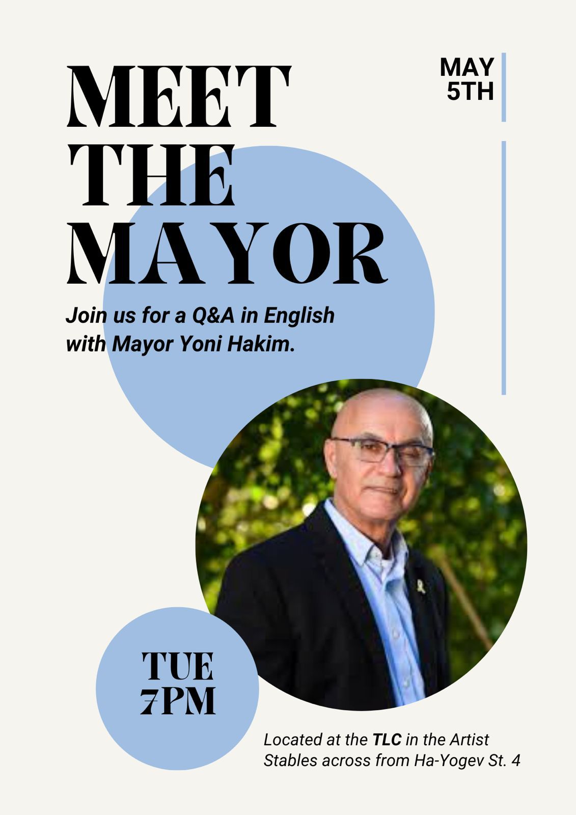Town Hall with Mayor Yoni Hakimi! - Flyer