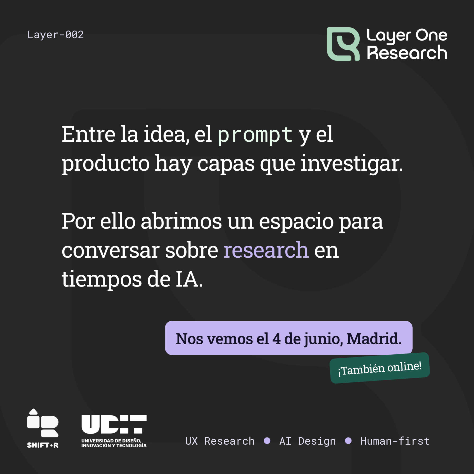 Human First: Research antes del prompt - Flyer