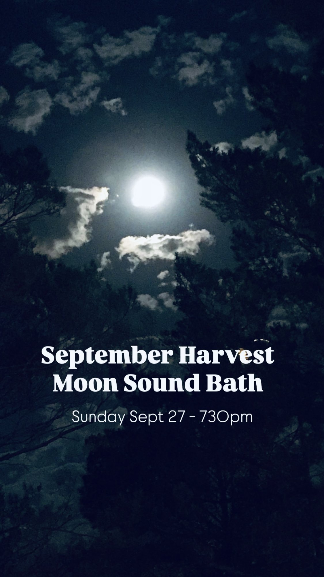 SEPTEMBER HARVEST MOON Sound Bath - Flyer