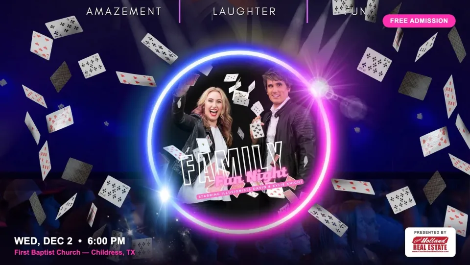 Family Fun Night with Illusionists David & Kylie Knight - Flyer