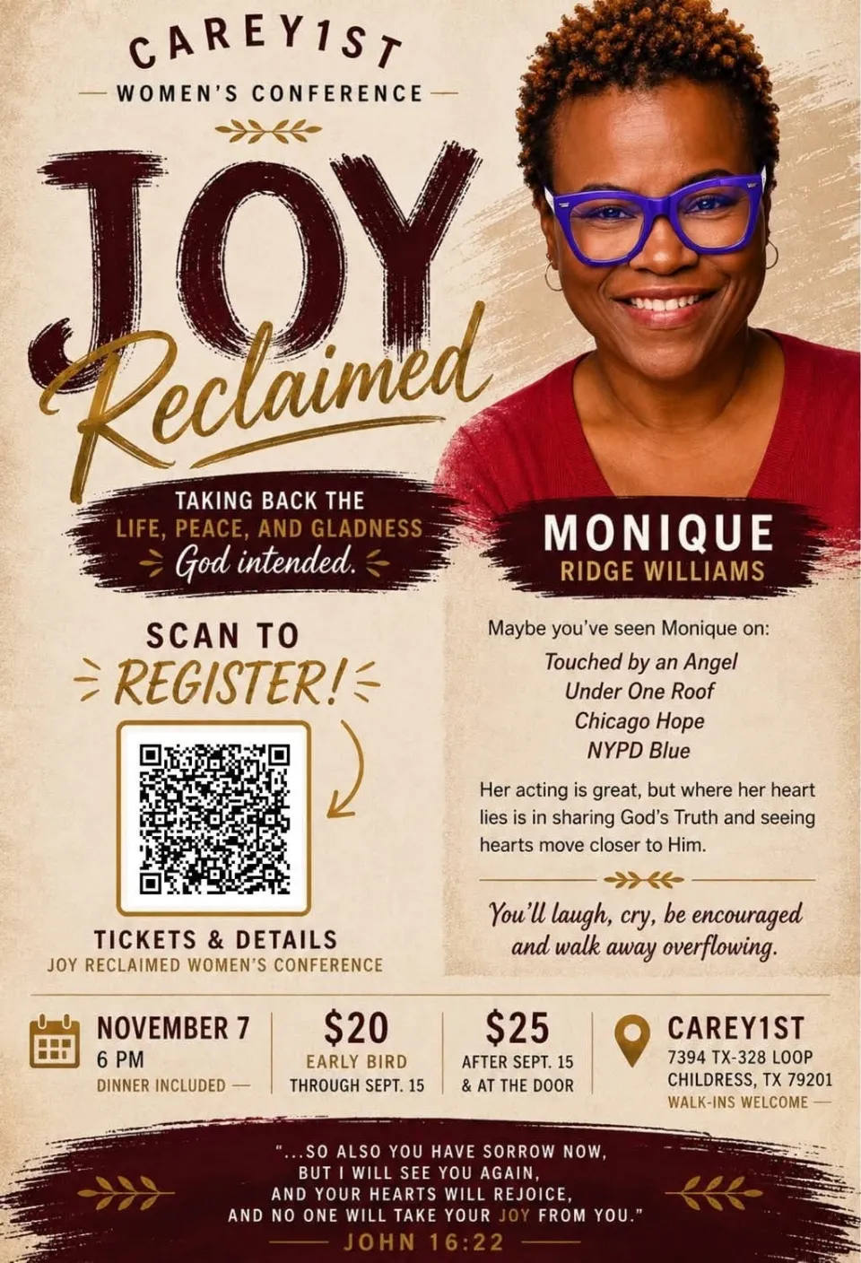 Joy Reclaimed Women's Conference - Flyer