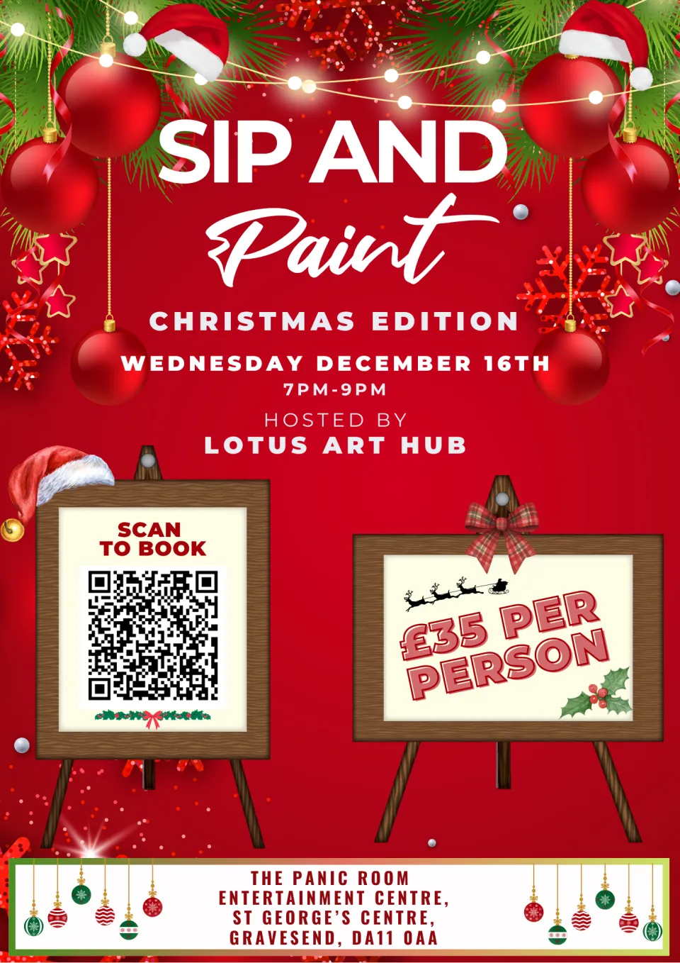 Sip & Paint Evening - Christmas Special - Flyer