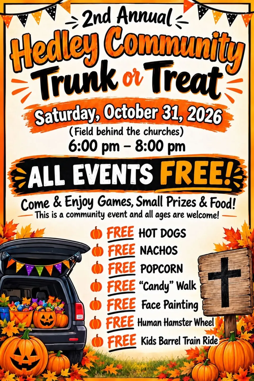 Hedley Community Trunk or Treat - Flyer