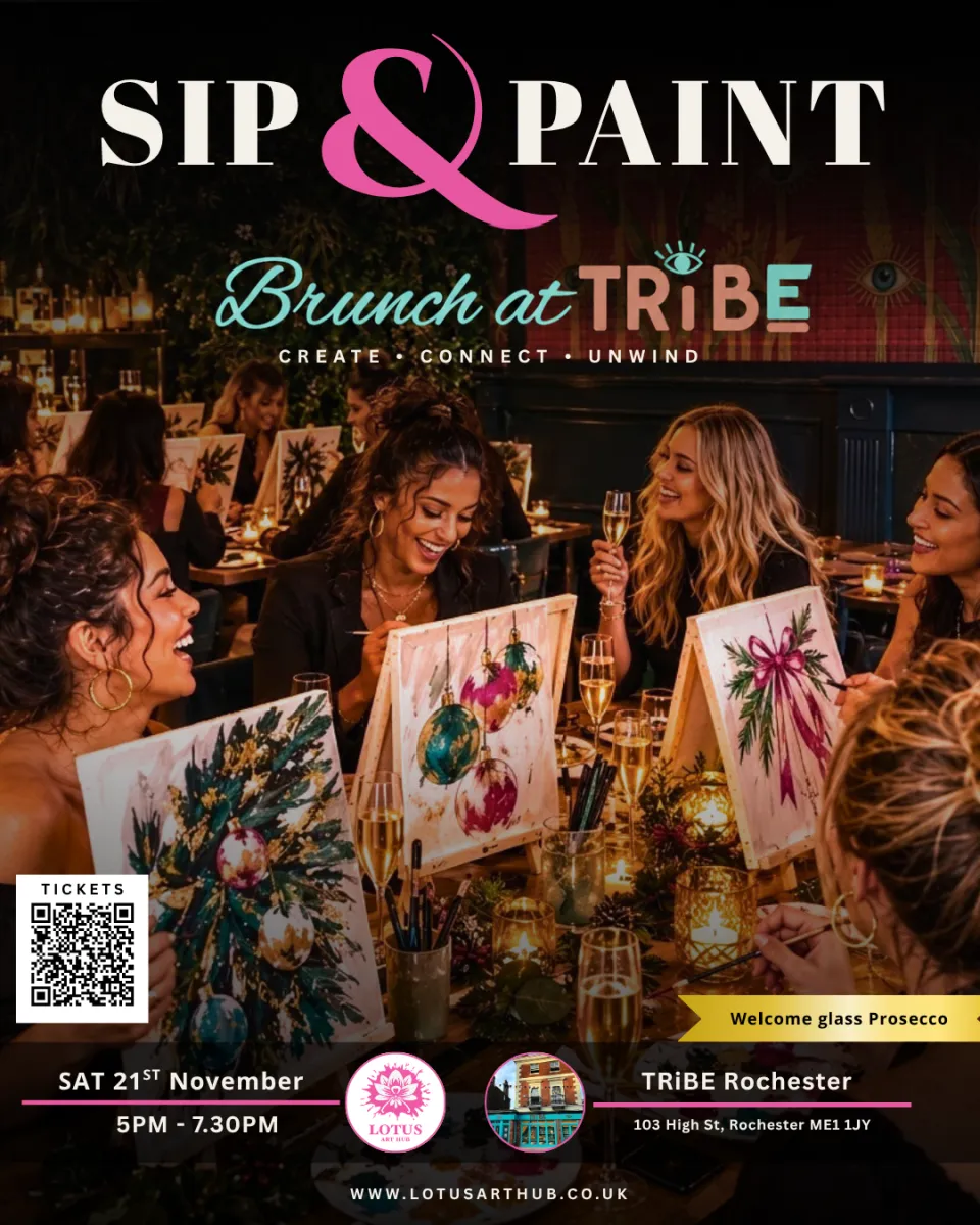 🎨 SIP, PAINT & BRUNCH AT TRIBE 🥂 - Flyer