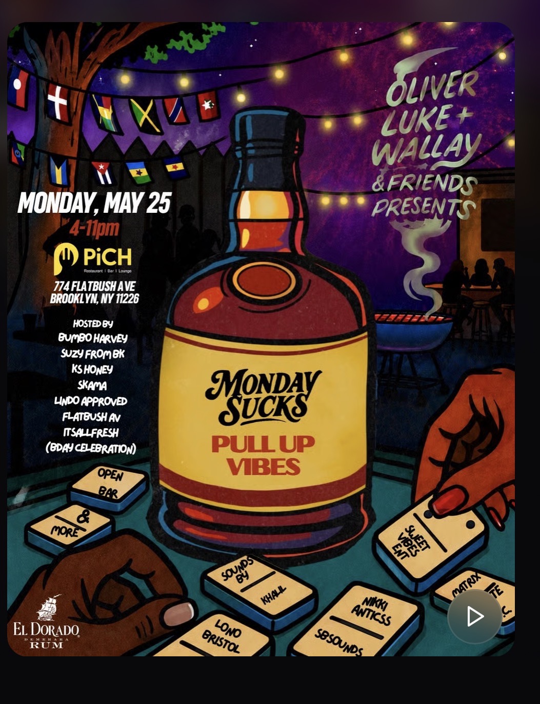 Oliver Luke + Wallay & Friends Presents: Monday Sucks Pull Up Vibes - Flyer