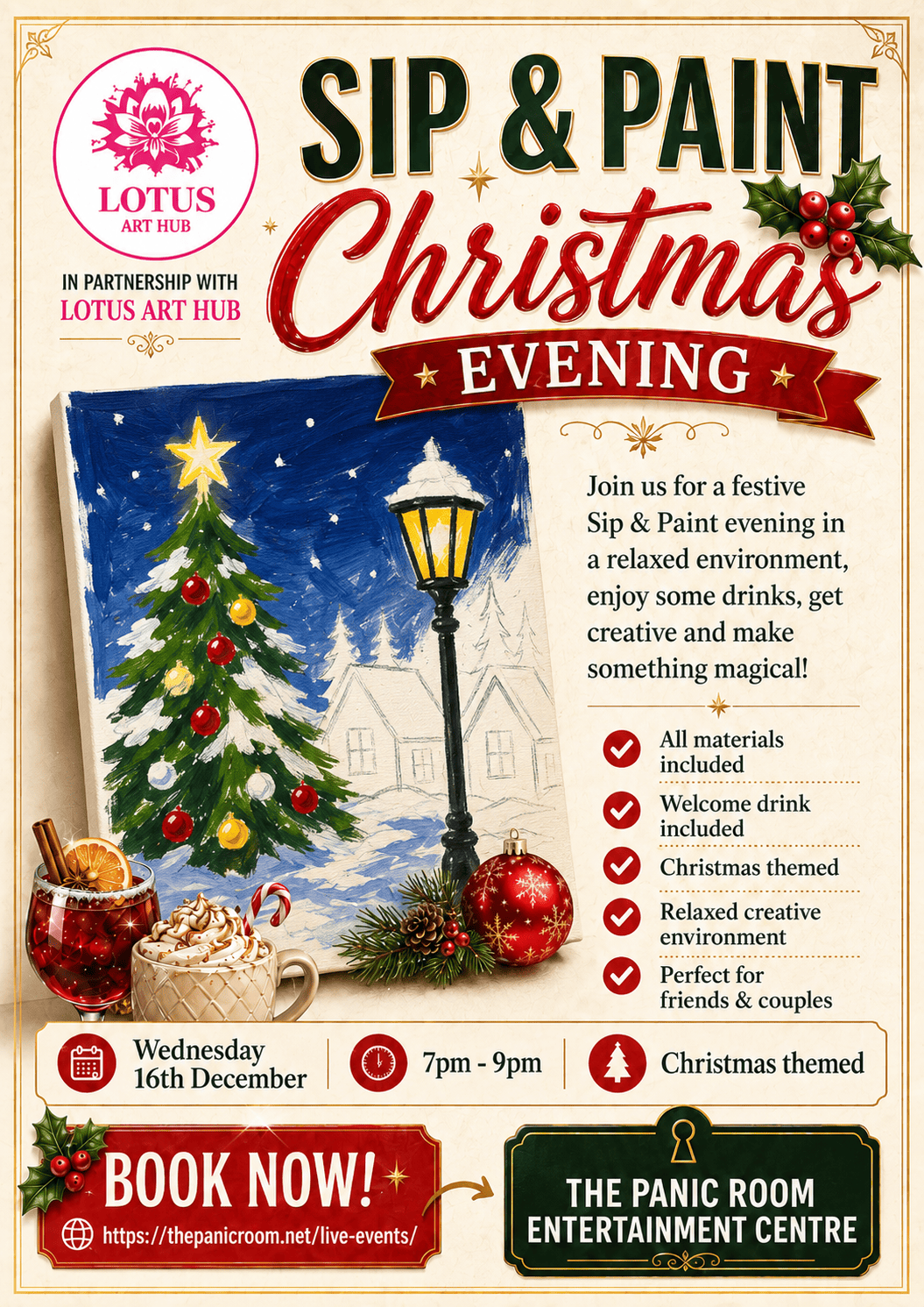 Sip & Paint Evening - Christmas Special - Flyer