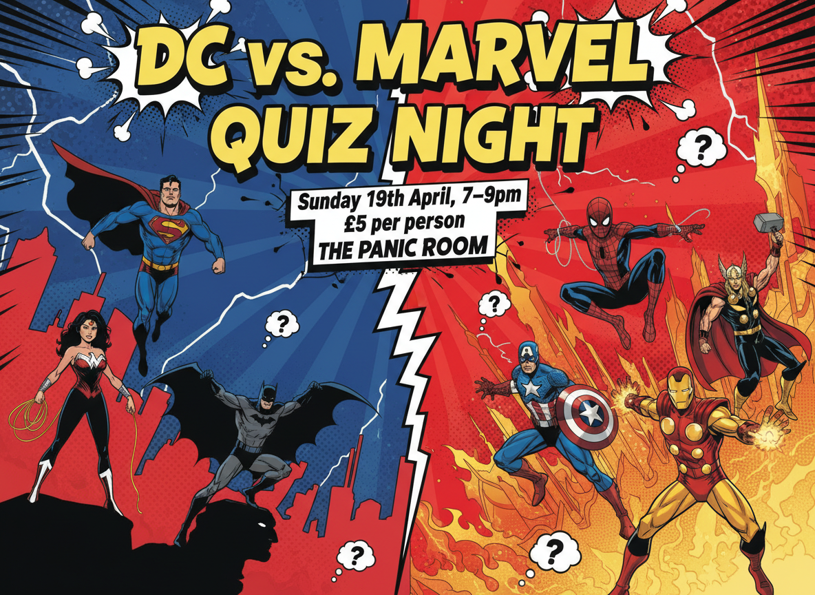 DC vs Marvel Quiz Night - Flyer