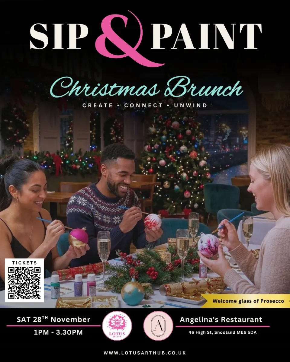 Sip & Paint - Angelina's Christmas Brunch - Flyer