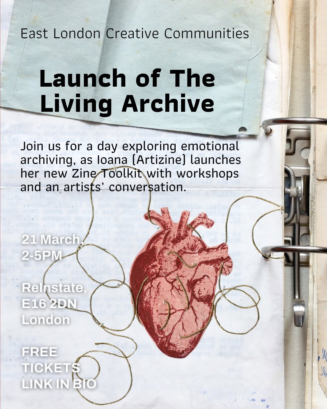 ✂️ The Living Archive Launch - Flyer