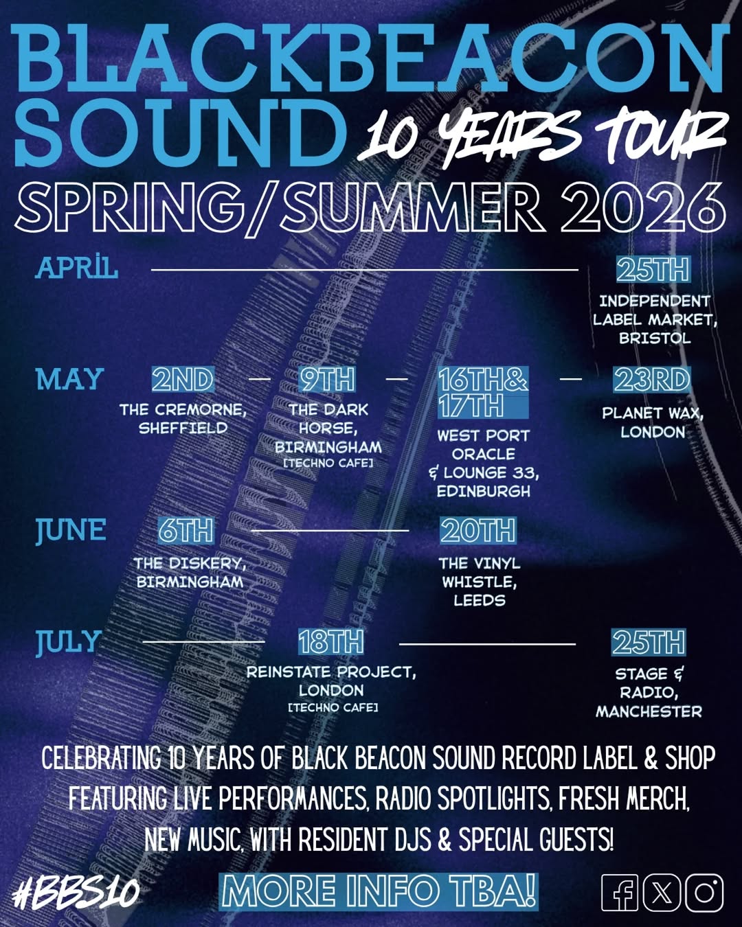 🎵 REinsTate Project x Black Beacon Sound 10 Years Tour - Flyer