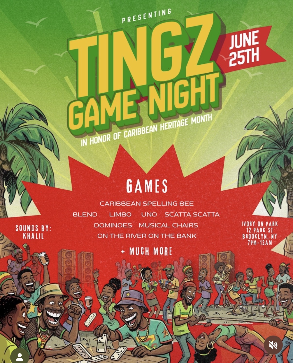 TINGZ Caribbean games night - Flyer