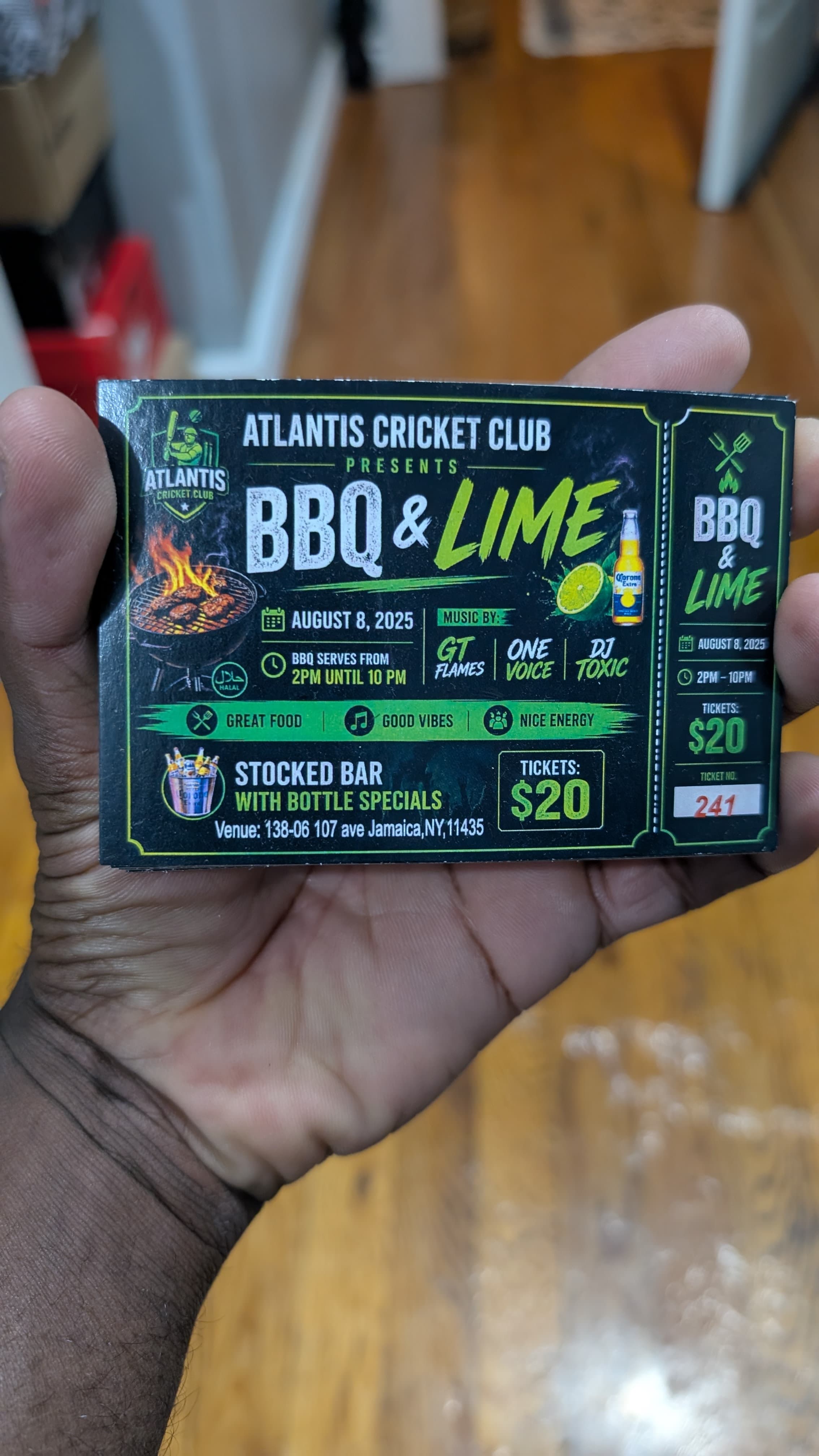 Atlantis Cricket Club Presents BBQ & LIME - Flyer