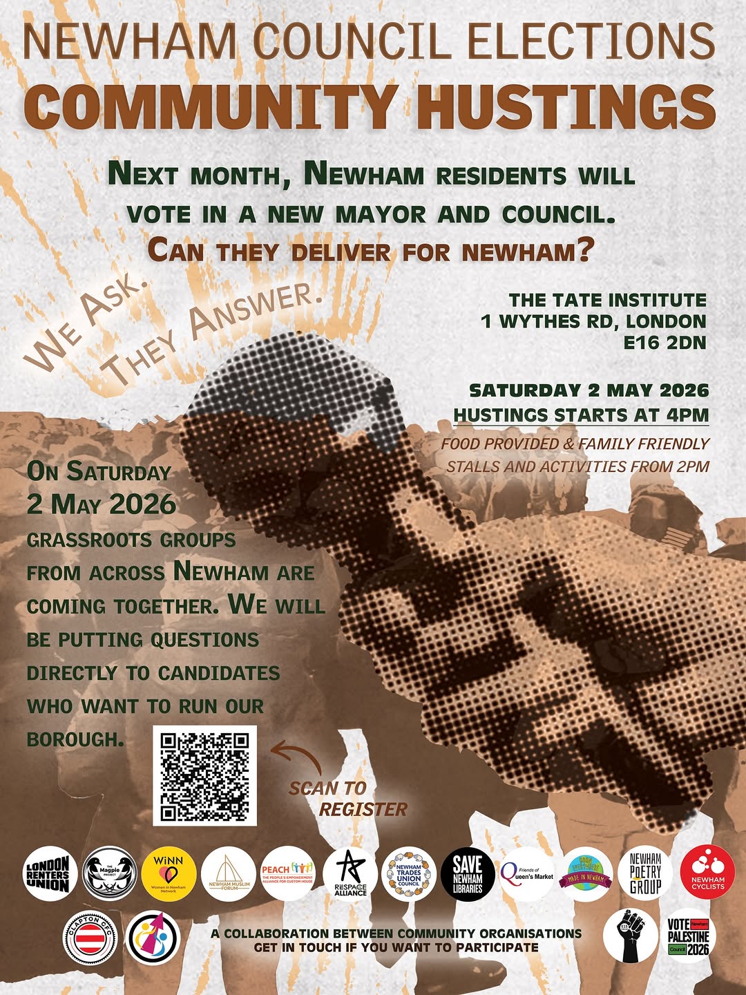 Newham Council Elections Community Hustings - Flyer