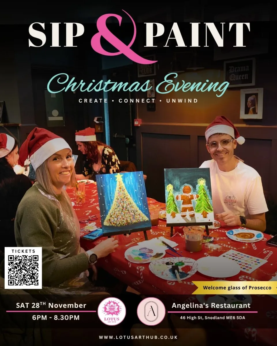 Sip & Paint - Angelina’s Christmas Evening - Flyer