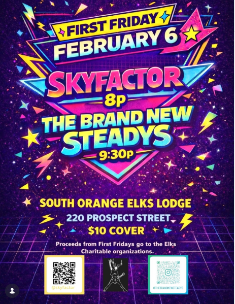 First Friday: Skyfactor / The Brand New Steadys - Flyer
