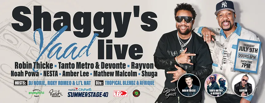 Shaggy's Yaad live - Flyer