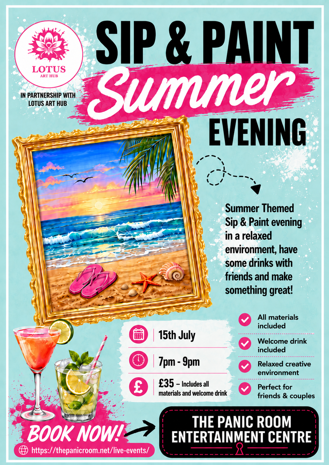 Sip & Paint Evening - Summer - Flyer