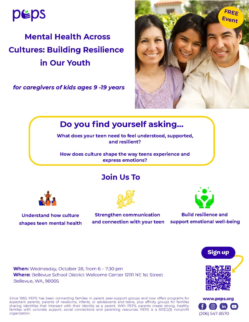 Mental Health Across Cultures: Building Resilience in Our Youth - Flyer