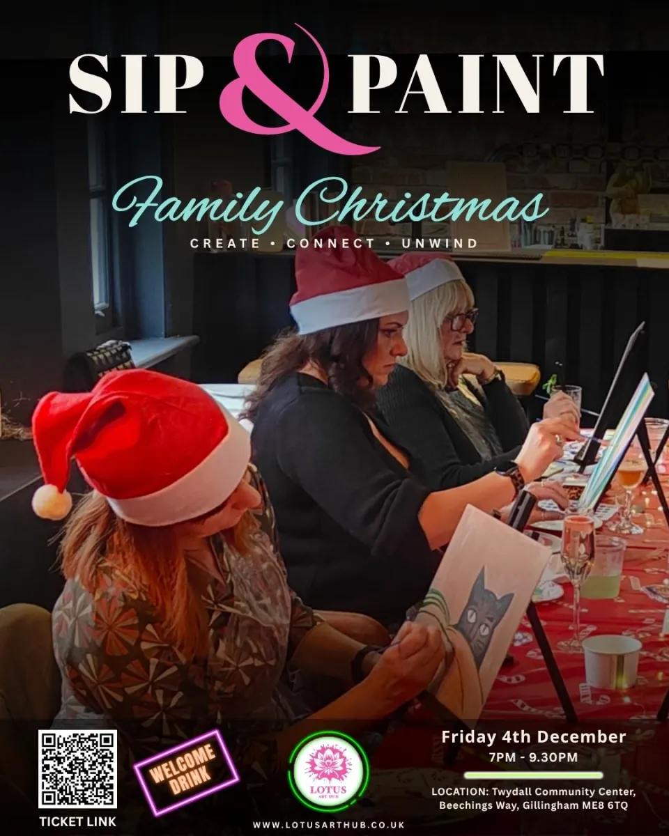 🎄 Sip & Paint: Family Christmas - Flyer