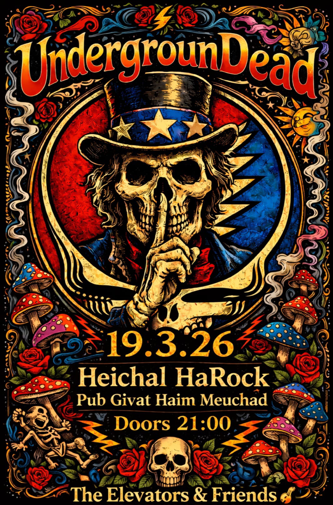 The Elevators - UndergrounDead! - Flyer